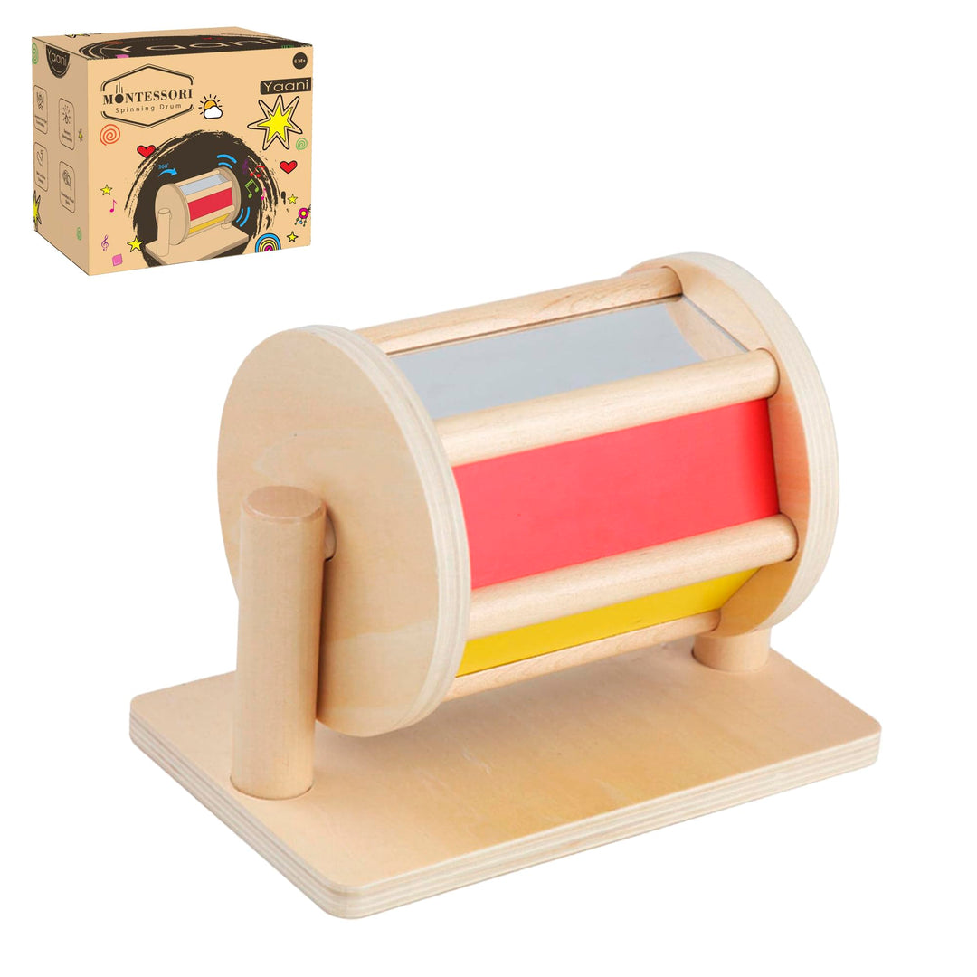 YAANI Montessori Spinning Drum Montessori Spielzeug für Säugling 6-12 Monate 1 Jahr alte Babys Klein