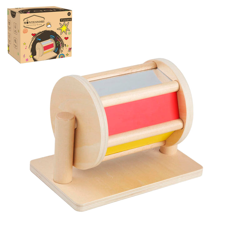 YAANI Montessori Spinning Drum Montessori Spielzeug für Säugling 6-12 Monate 1 Jahr alte Babys Klein