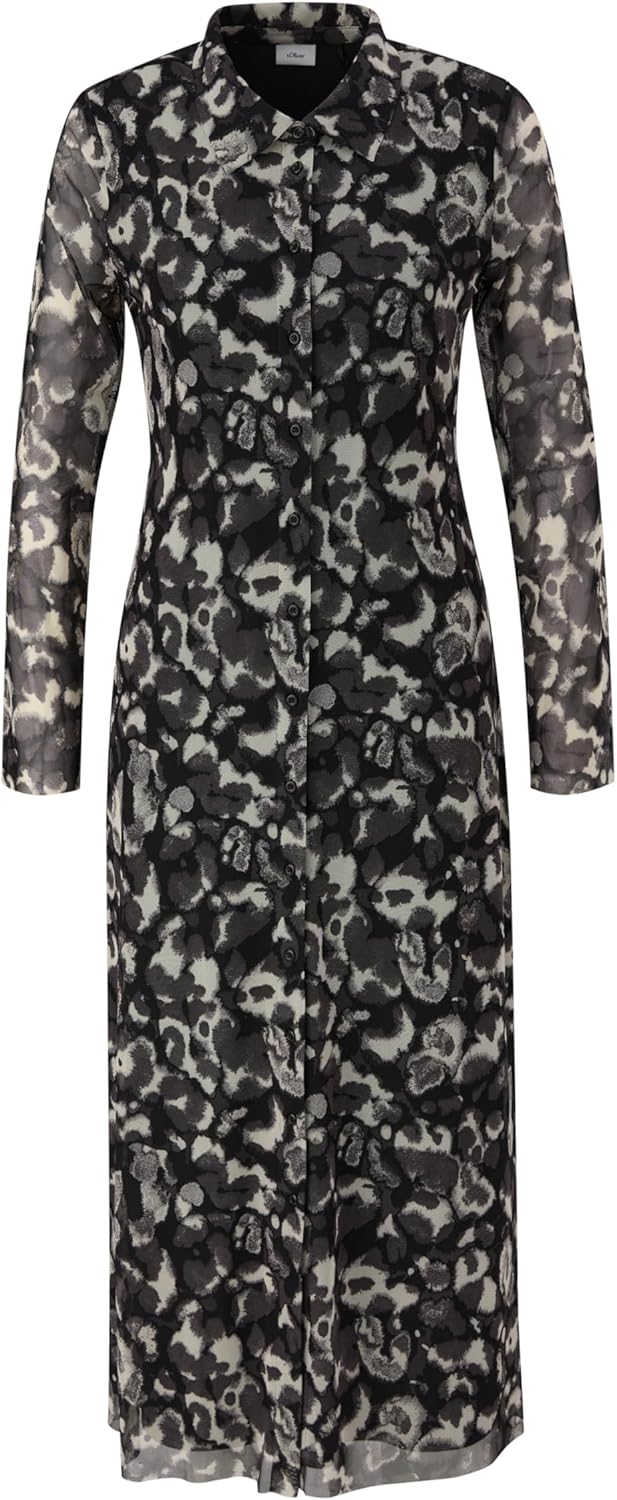 s.Oliver BLACK LABEL Maxikleid aus Lyocellmix, Grau