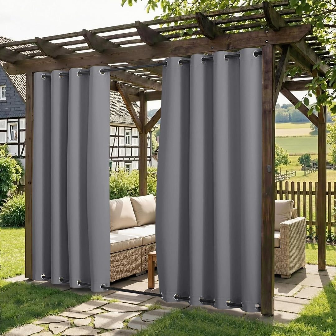 PONY DANCE Outdoor Vorhang Wetterfest 2er Set H 213 x B 132 cm Terrasse/Pavillon Vorhänge für Sonnen