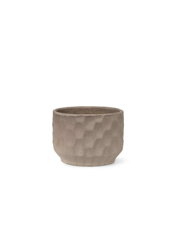 Kähler, Designer Pflanztopf mit Unterteller aus Holz gebranntem Steingut in Hellsand, Ø16,5 cm 12 x