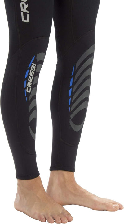 Cressi Morea Herren - Neoprenanzug 3mm für alle Wassersportarten M/3 Schwarz/Blau/Silber, M/3 Schwar