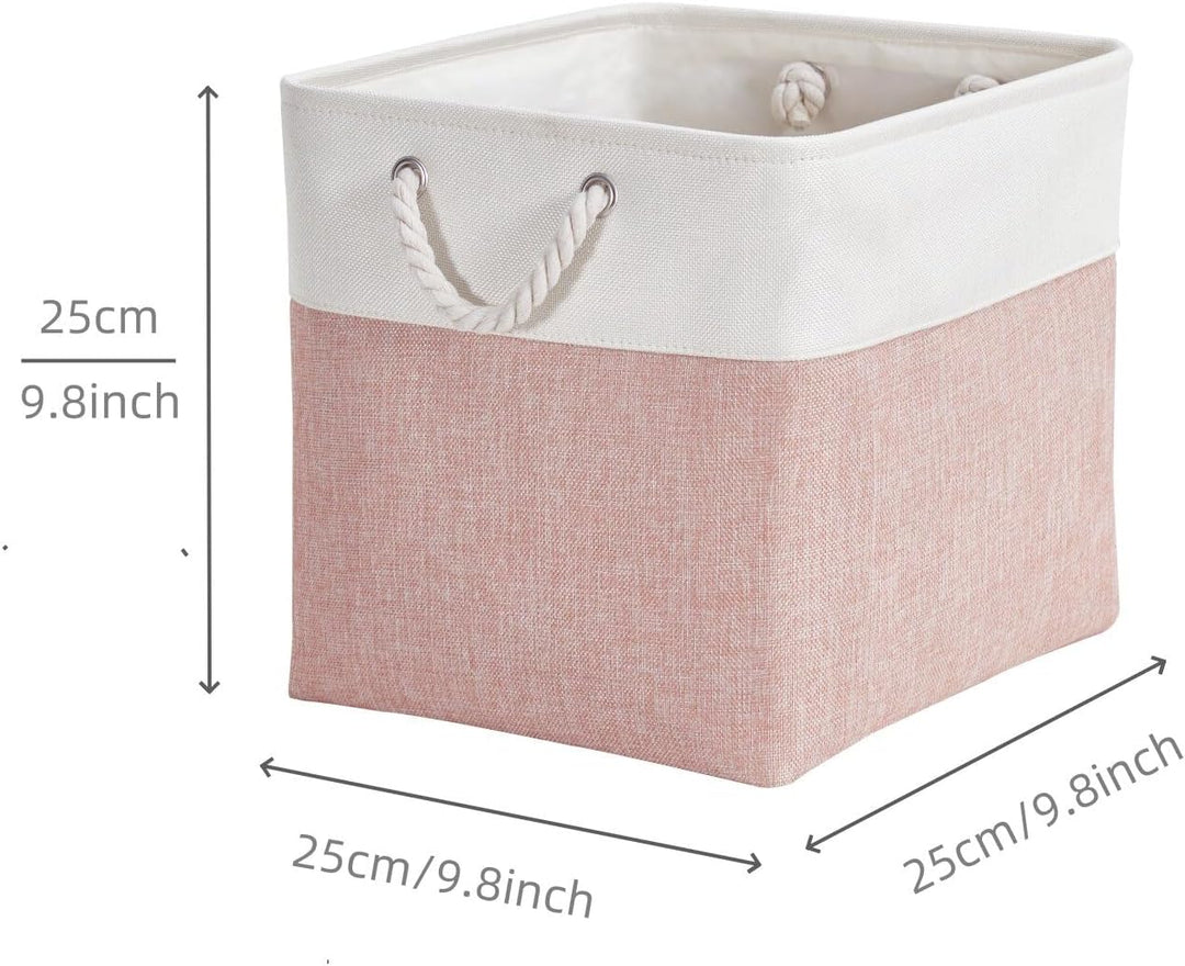 Mangata Aufbewahrungsbox Stoff,(25x25x25cm) Aufbewahrungskorb, Korbe Stoff in Würfel für Schrank, Re