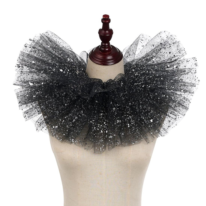 Gerüschter Tüllkragen, Viktorianischen Neck Tüll, Clownkragen, Kragen im Renaissancestil, flauschig