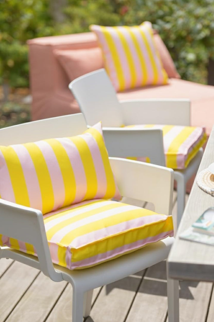H.O.C.K. Riviera Stripe Outdoor Sitzkissen – Wetterfeste Stuhlkissen mit Blockstreifen – UV-Beständi