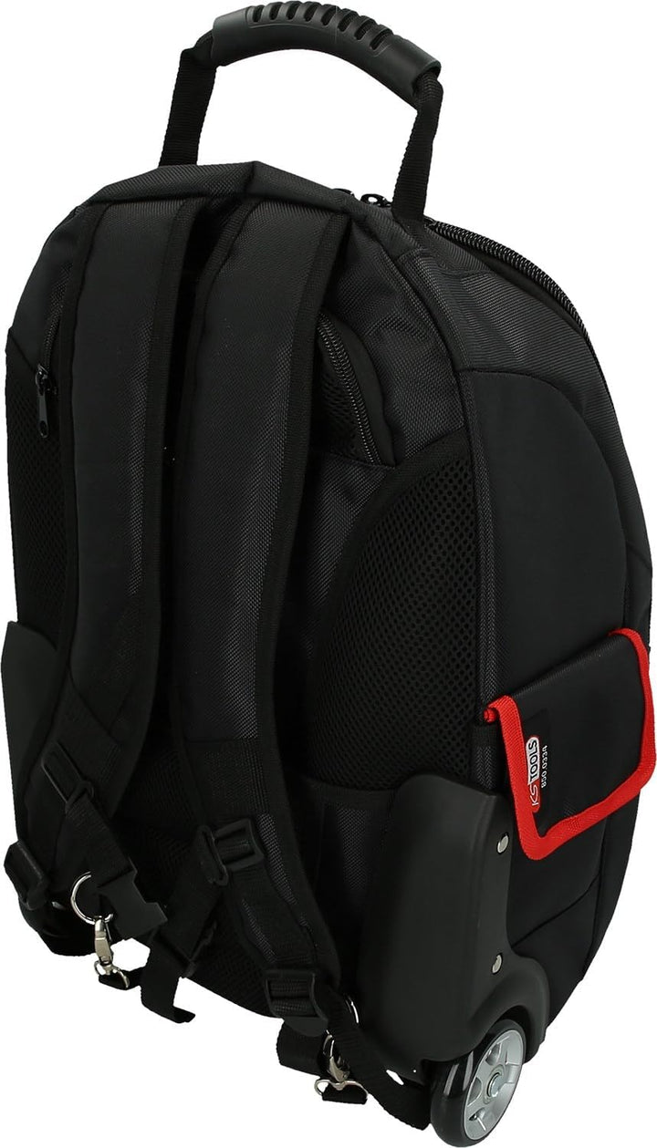 KS Tools SMARTBACKPACK 850.0334 Rucksack Teleskop-Trolley, Schwarz/Rot
