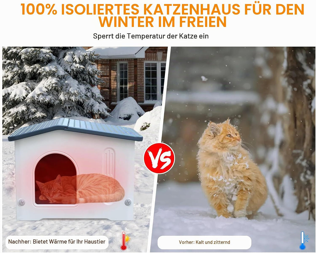 Katzenhaus Outdoor Winterfest mit isolierter, Feral katzenhöhle Wetterfest | Kunststoff-Katzenhäuser