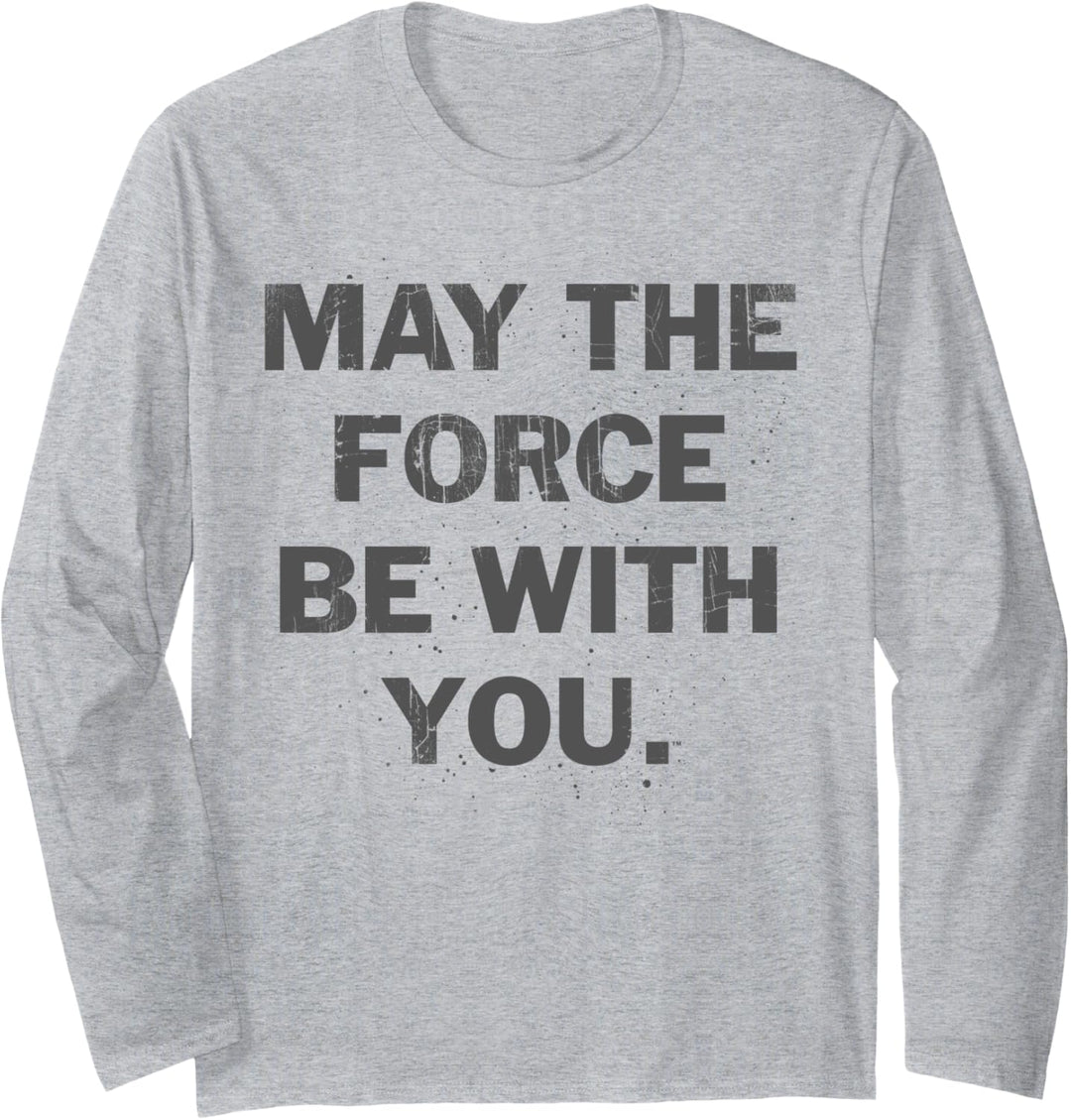 Star Wars May The Force Be With You Simple Text Langarmshirt