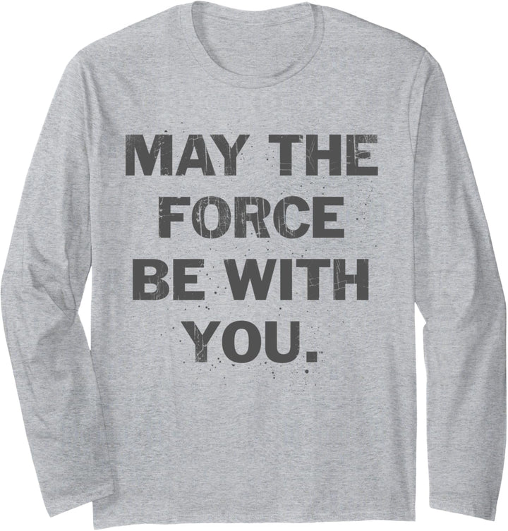 Star Wars May The Force Be With You Simple Text Langarmshirt