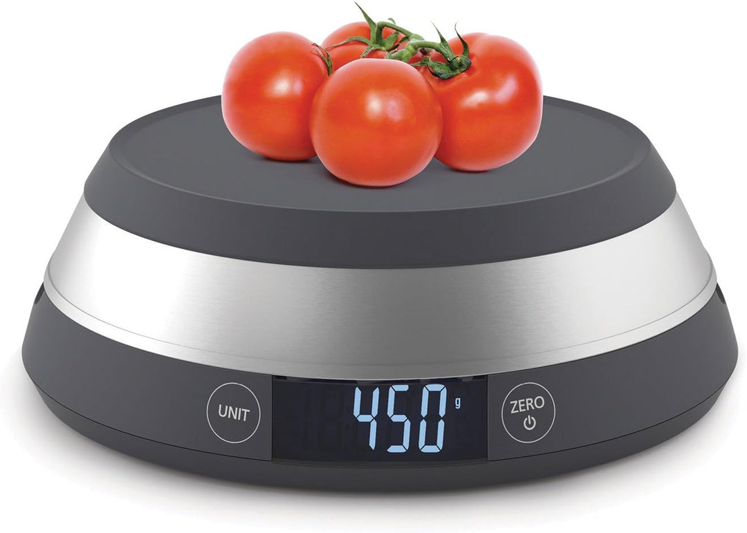 Joseph Joseph SwitchScale - 2-in-1 digitale Küchenwaage mit umkehrbarem Deckel, 5kg Fassungsvermögen