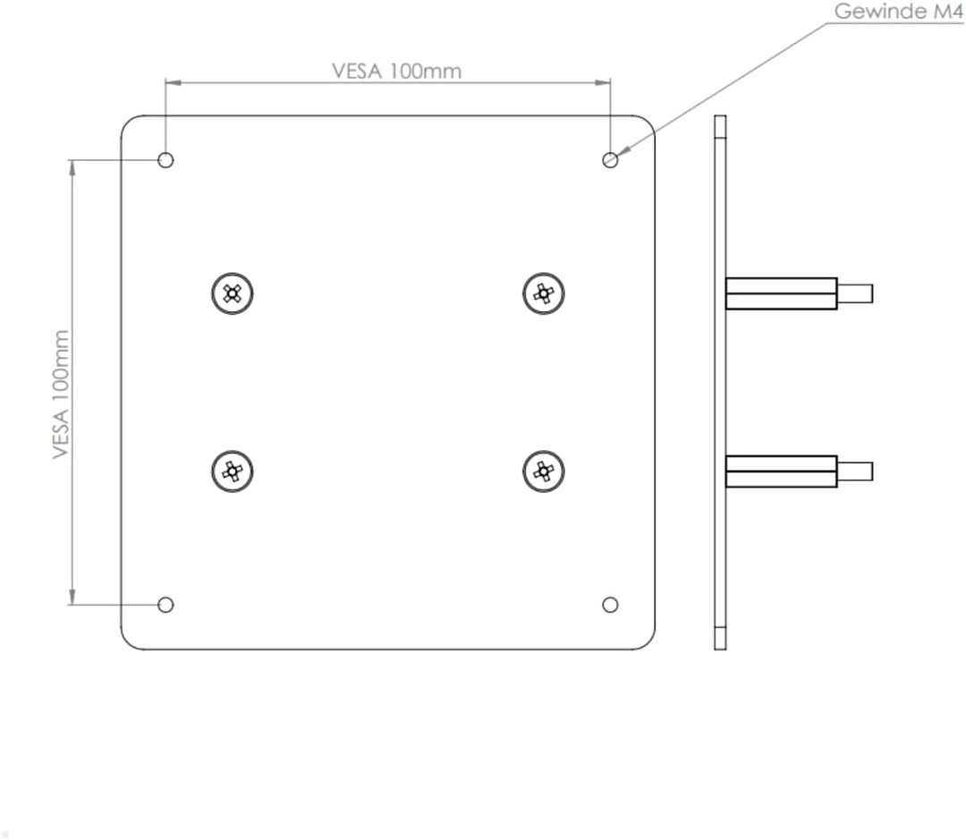 VESA Adapter für Samsung C43J890DKU, Wandmontage, Metall, 43 Zoll, 10.5 kg, Flachbildschirm-Montageh
