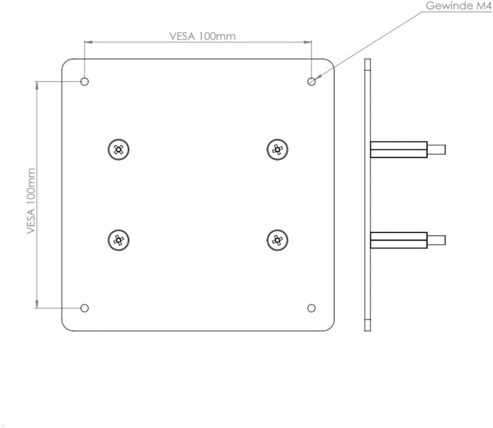 VESA Adapter für Samsung C43J890DKU, Wandmontage, Metall, 43 Zoll, 10.5 kg, Flachbildschirm-Montageh