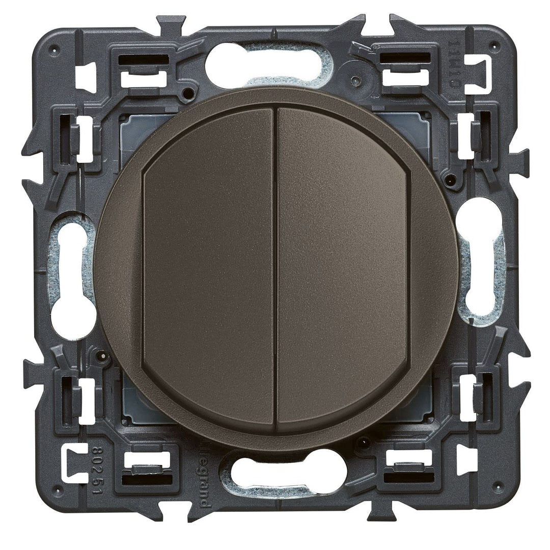 Legrand Céliane Taster mit Schalter oder Wechselschalter, schwarz, 099534, 250 voltsV Graphit, Graph
