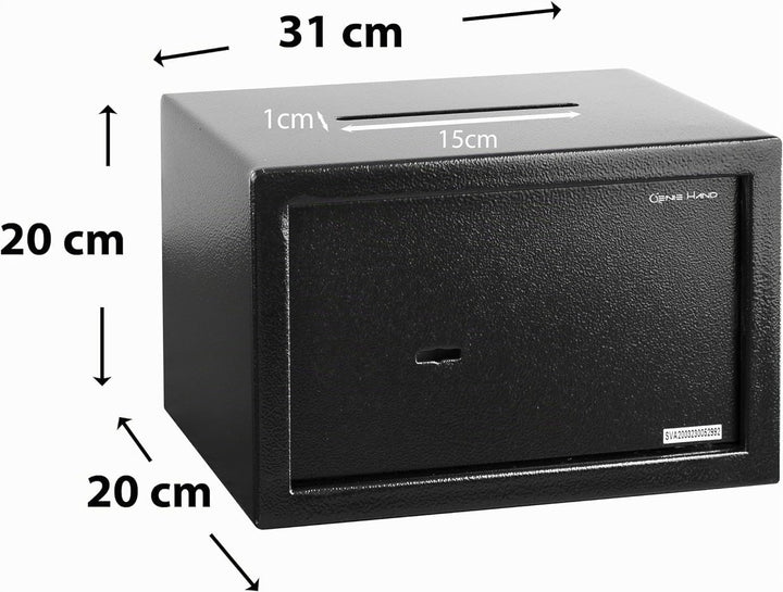 Genie Hand – Mechanische Tresorbox mit Einwurfschlitz – Doppelbartschloss (mittel) Moyen, Moyen
