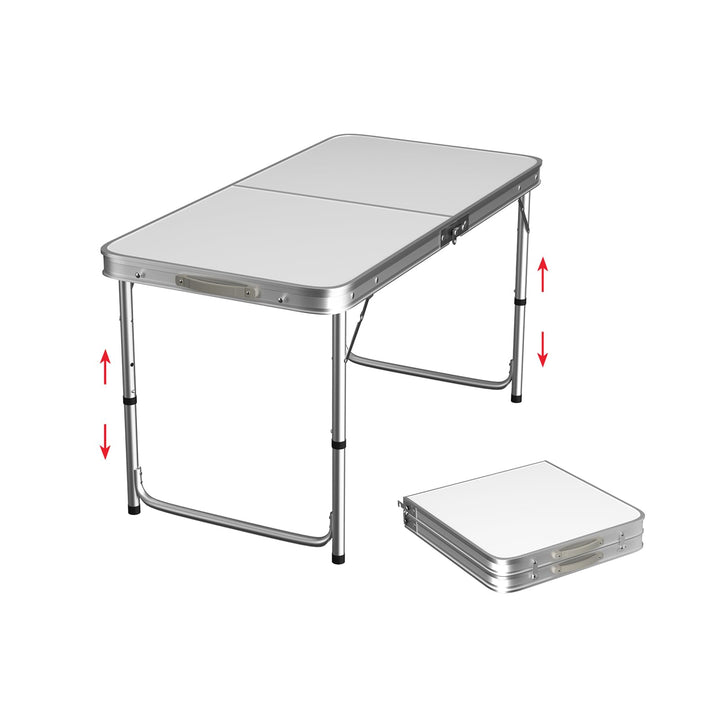 Klapptisch Campingtisch Klappbar Camping Tisch aus Alu, Campingtisch Faltbar Tragbar für Balkon/Gart