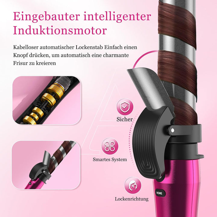 3 in 1 Lockenstab Automatisch Negatives Ion 360° Rotierender, 9/25/32 mm, Automatic Hair Curler, Aut