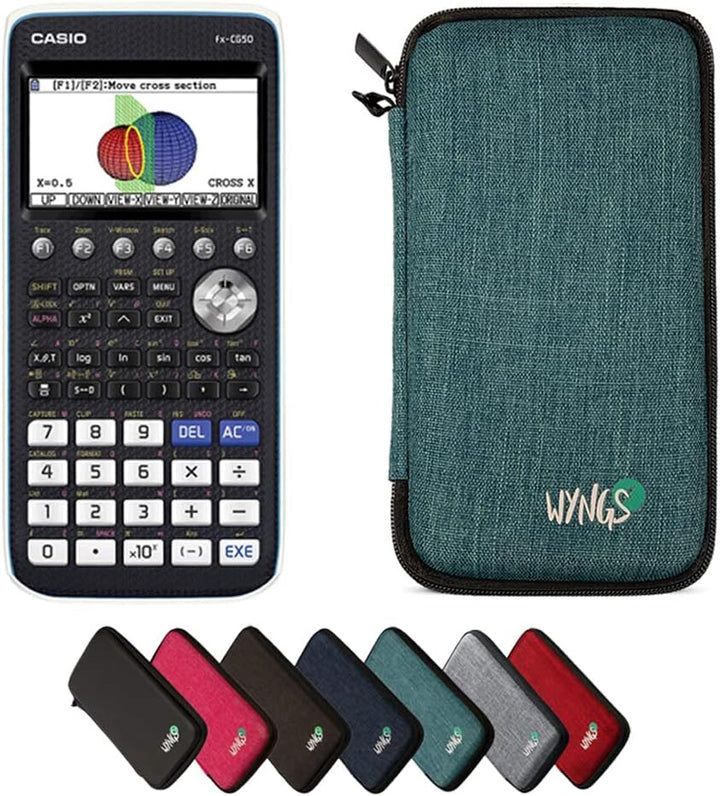 CALCUSO Sparpaket: Casio FX-CG 50 Grafikrechner + WYNGS Schutztasche türkis + Erweiterte Garantie vo