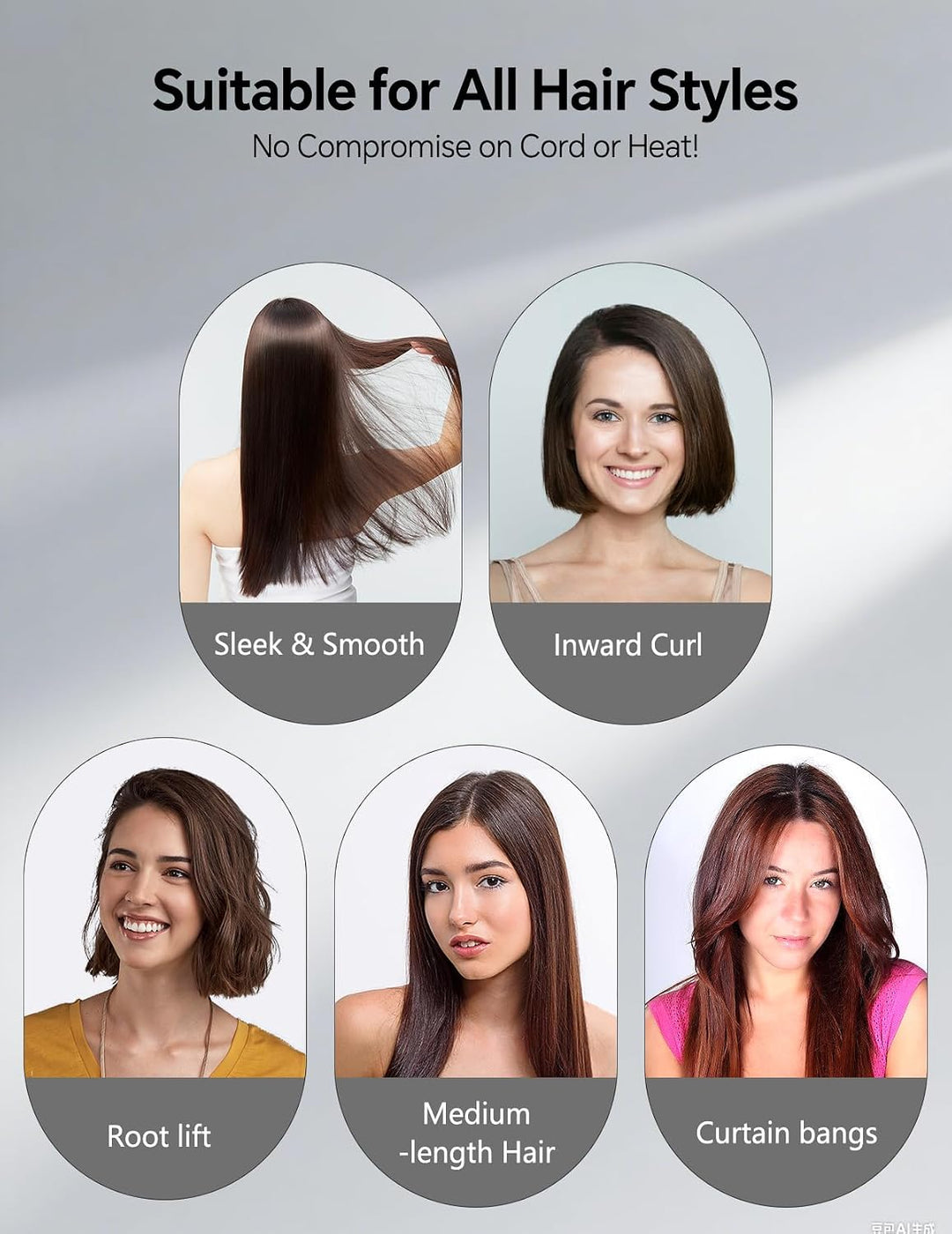 LANDOT Mini Glättbürste Haarglätter Bürste: Kleines Glätteisen & Haarbürste für Kurze Mittleres Haar