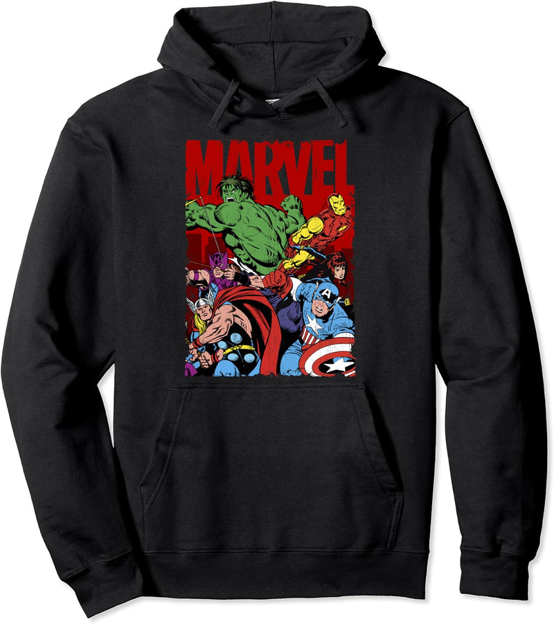 Marvel The Avengers Classic Comic Group Shot Poster Pullover Hoodie