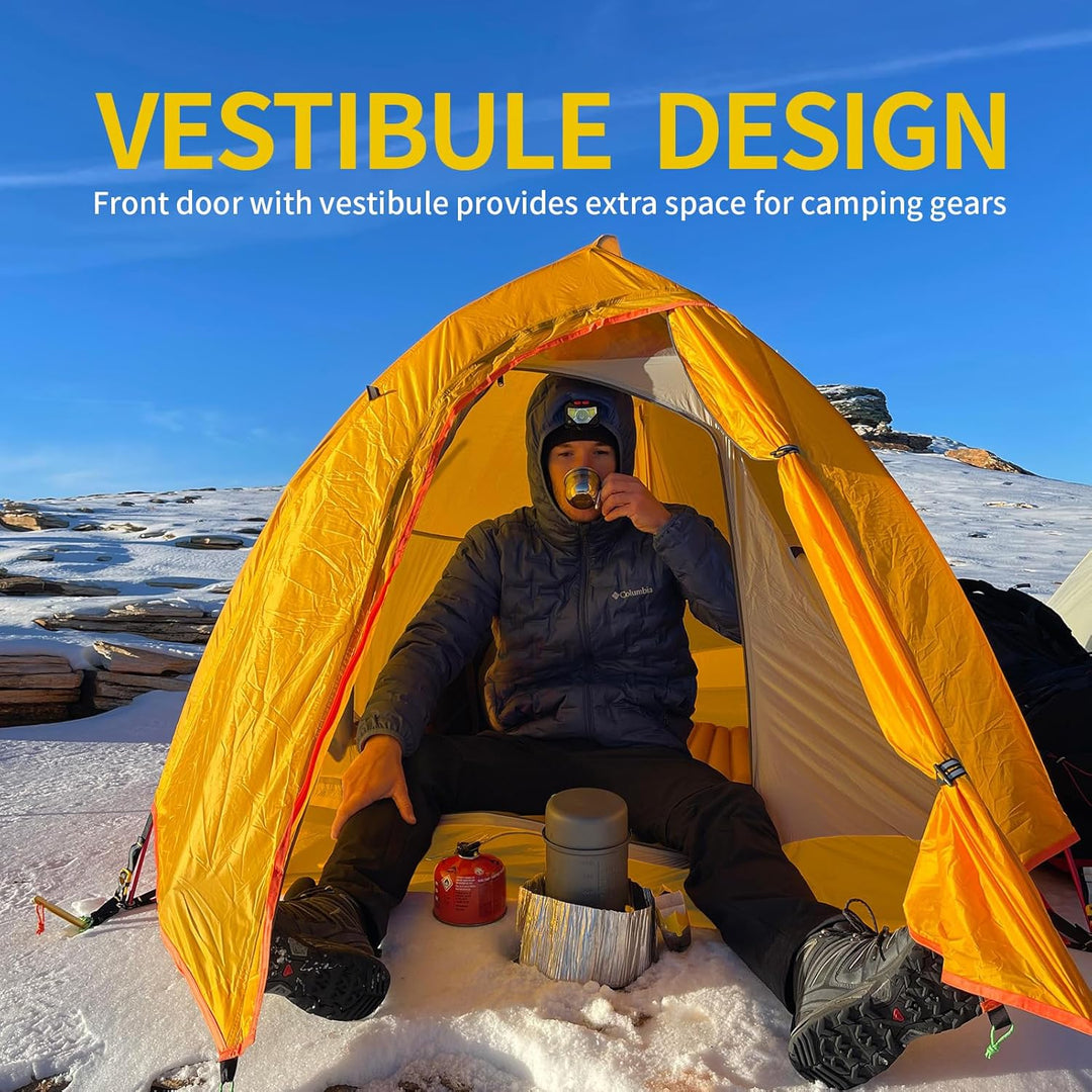 GEERTOP Campingzelt Ultraleichte 2 Personen Doppelten Zelt 3-4 Saison Camping Zelt für Trekking, Out