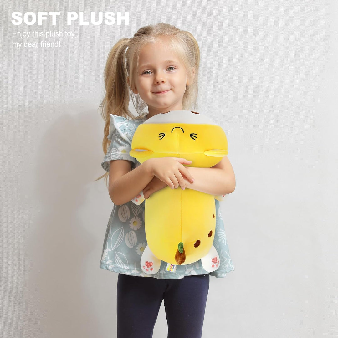 shownicer Plüschtier Katze Banane Kuscheltier Stofftier Kawaii Katze Plüsch, Banane Plüschkissen Spi