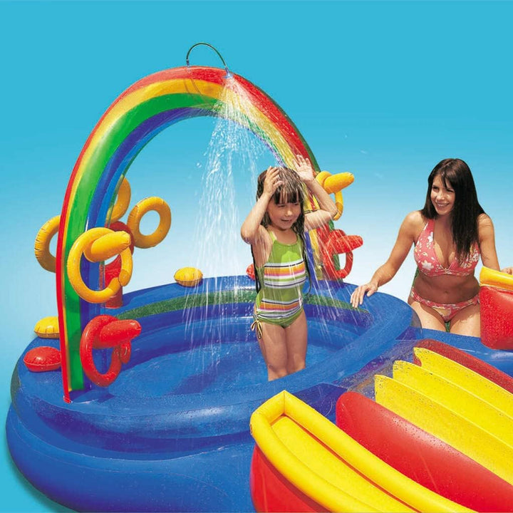 vidaXL Intex Aufblasbarer Pool Rainbow Ring Play Center 297x193x135cm 57453NP