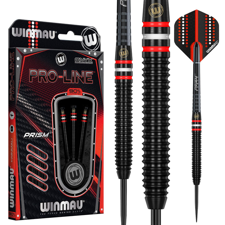 WINMAU Pro-Line Profi Wolfram Steeltip Dartpfeile Set mit Flights und Schäfte 26g Steeltip, 26g Stee