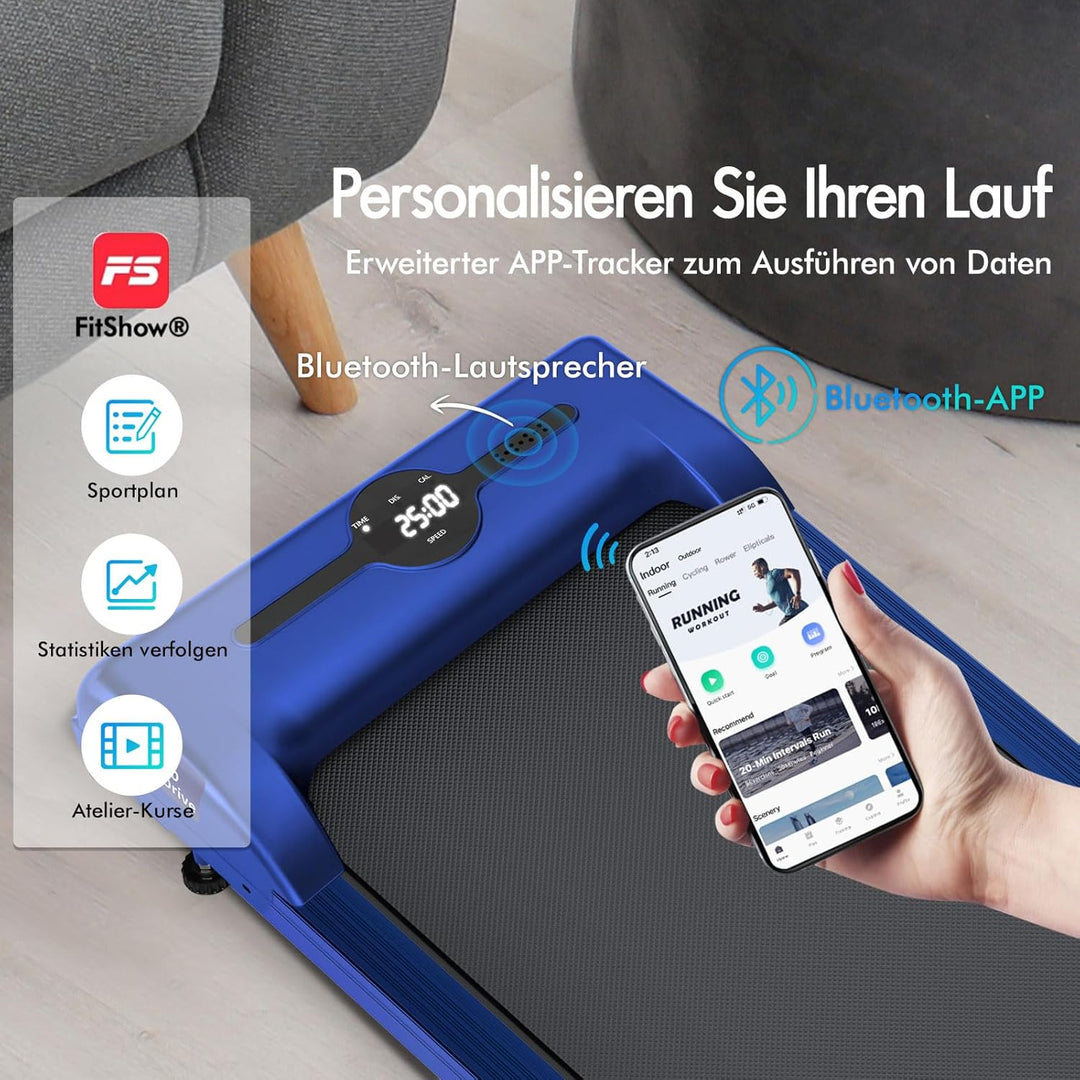 BLACK LORD Walkingpad Laufband, 9/12/16 km/h, Treadmill ohne/mit 9% Steigung, 2,2/3,0/3,2 PS, 120/13