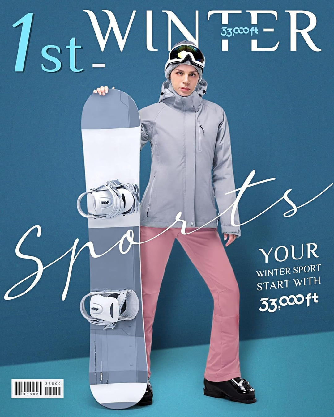 33,000ft Damen Skihose Hosenträgerhose Outdoorhose Wasserdicht Winddichte Softshellhose Warme Gefütt