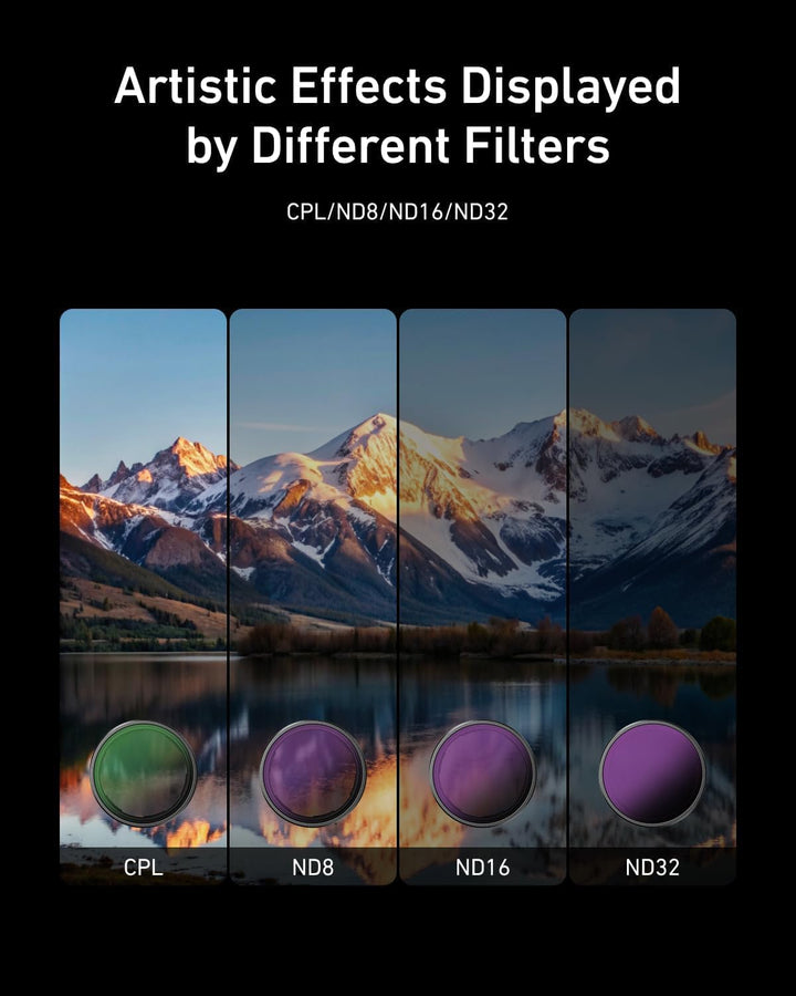 TELESIN Kamera Lens Filter Set für DJI Osmo Action 4 Action 3, 4er-Pack CPL ND32 ND16 ND8 Polarisier