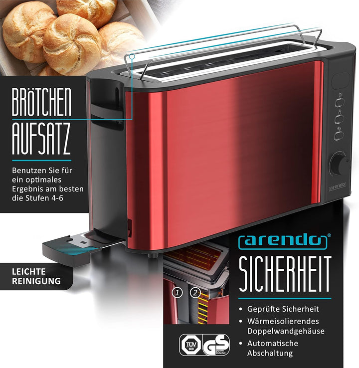 Arendo - Wasserkocher Toaster Eierkocher Set - Edelstahl Wasserkocher mit Temperatureinstellung - To