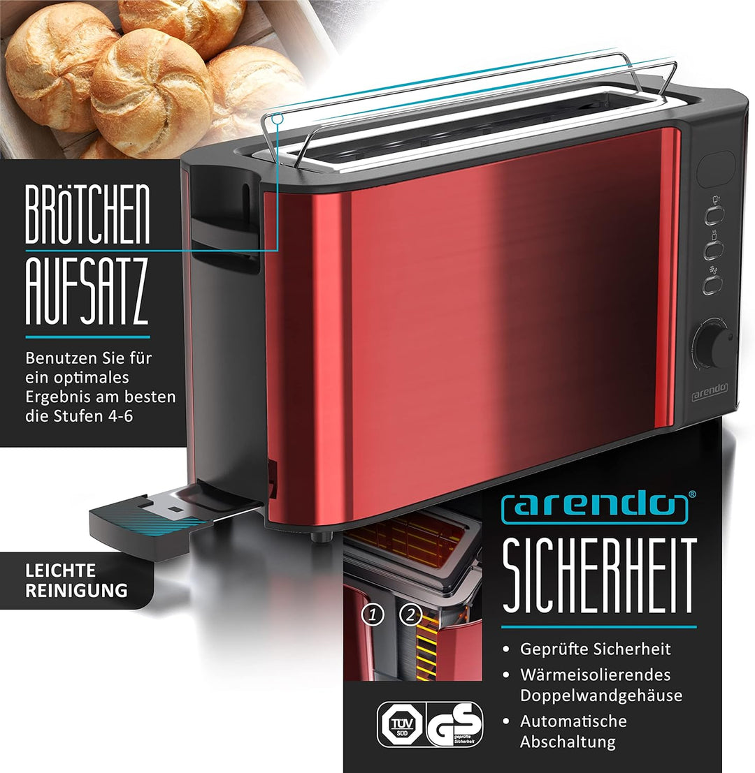 Arendo - Wasserkocher Toaster Eierkocher Set - Edelstahl Wasserkocher mit Temperatureinstellung - To