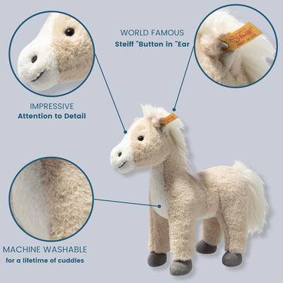 Steiff 074318 Soft Cuddly Friends Gola Pferd 27cm, blond stehend
