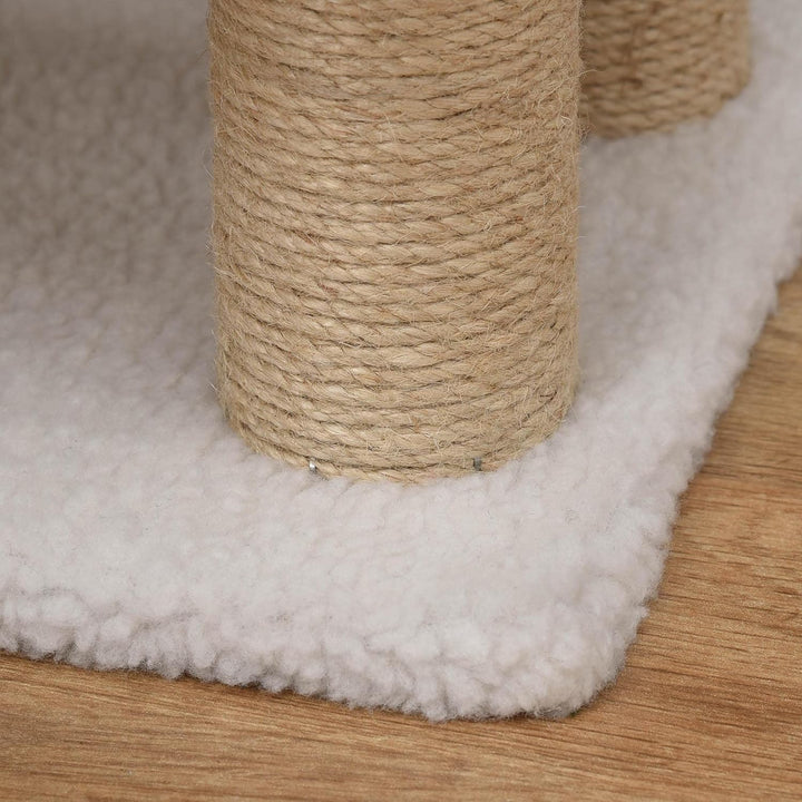 PawHut Katzentreppe 4 Stufen Tiertreppe Treppe für Katze mit Kratzsäulen Ball Haustiertreppe Hundetr