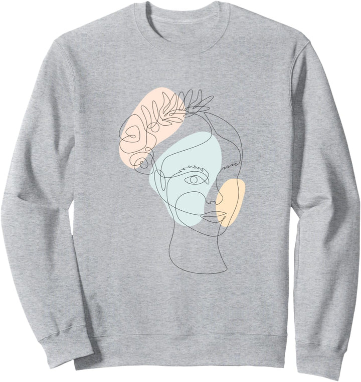 Line Art Aesthetic Face Minimalist Abstract Novelty Sweatshirt