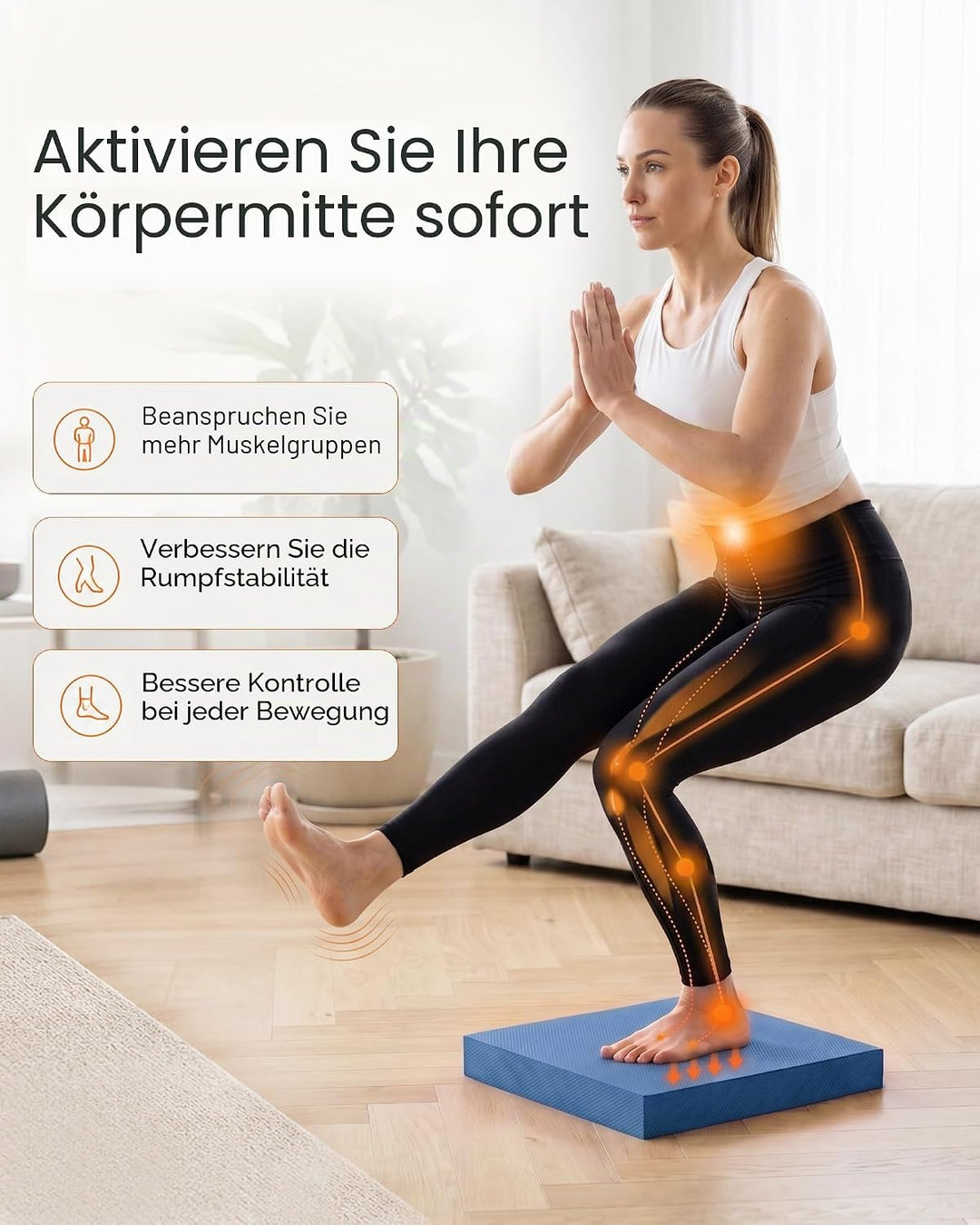 StrongTek Extra breites Schaumstoff-Balance-Pad für Physiotherapie, 48,3 x 40,1 x 6,1 cm, hochdichte
