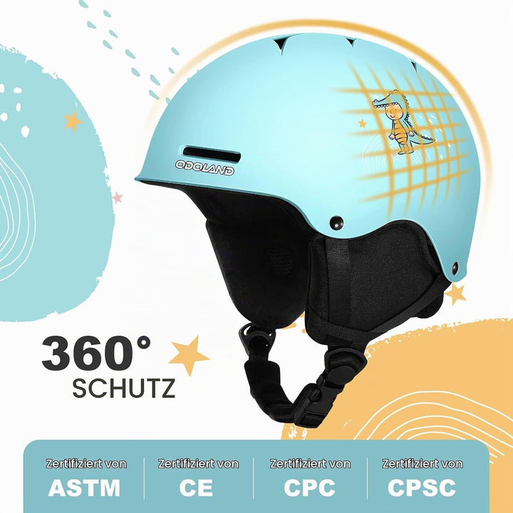 Odoland Kinder Skihelm und Skibrille Set, Snowboardhelm für Jungen und Mädchen, Verstellbar Schneehe