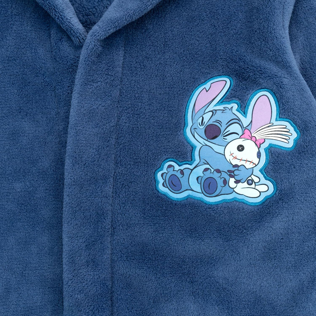 Disney Lilo & Stitch Bademantel für Mädchen, Fleece Morgenmantel mit Kapuze und Ohren, Hausmantel, G