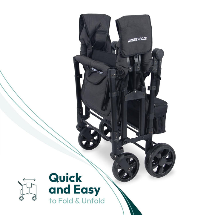 WonderFold W4 Elite Kinderwagen Wagon Volcanic Black