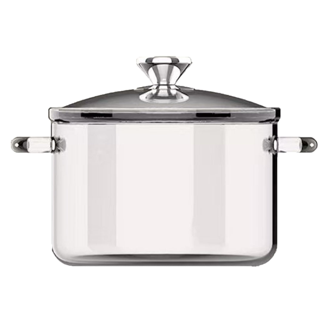 Kochtopf aus Glas 3, 5 l herdsicher Kochtopf aus Borosilikatglas mit Doppel-Ohrgriffen und Deckelgri