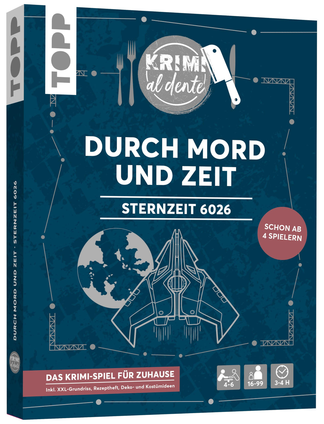 Krimi al dente: Sternzeit 6026 – Durch Mord und Zeit: Krimi-Dinner für Zuhause – 4-6 Personen (Krimi