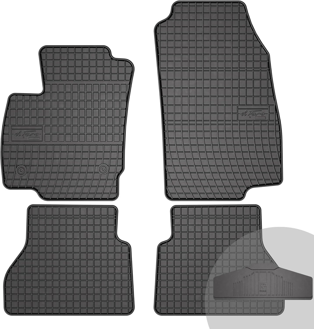 FROGUM EL Toro Gummimatten Ganzjähriges-Set von Autofussmatte Auto Fussmatten für Ford B-Max 2012-20