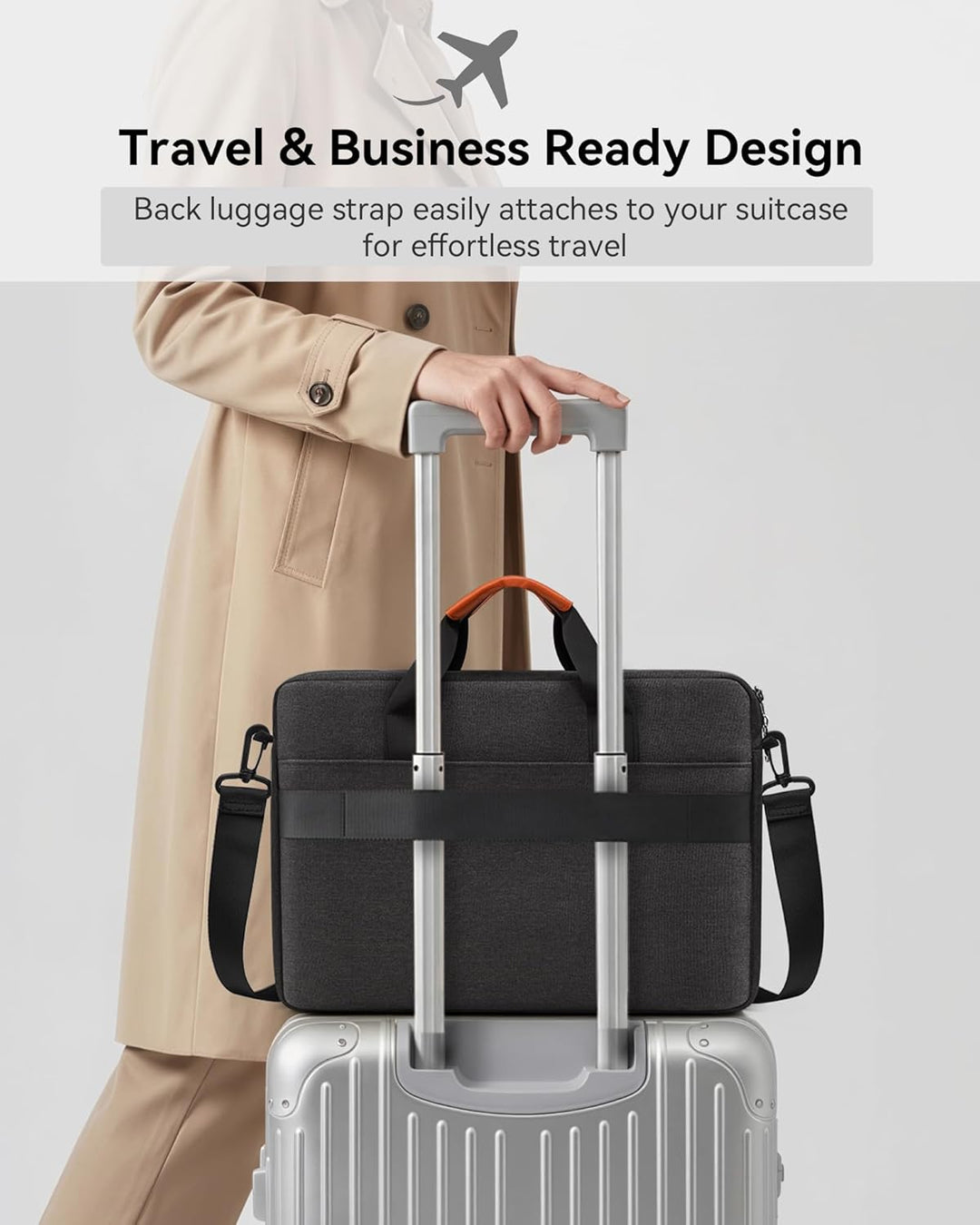 Laptoptasche Laptop Aktentasche Passt bis zu 15,6 17,3 Zoll Laptop Erweiterbare Schultertasche Umhän