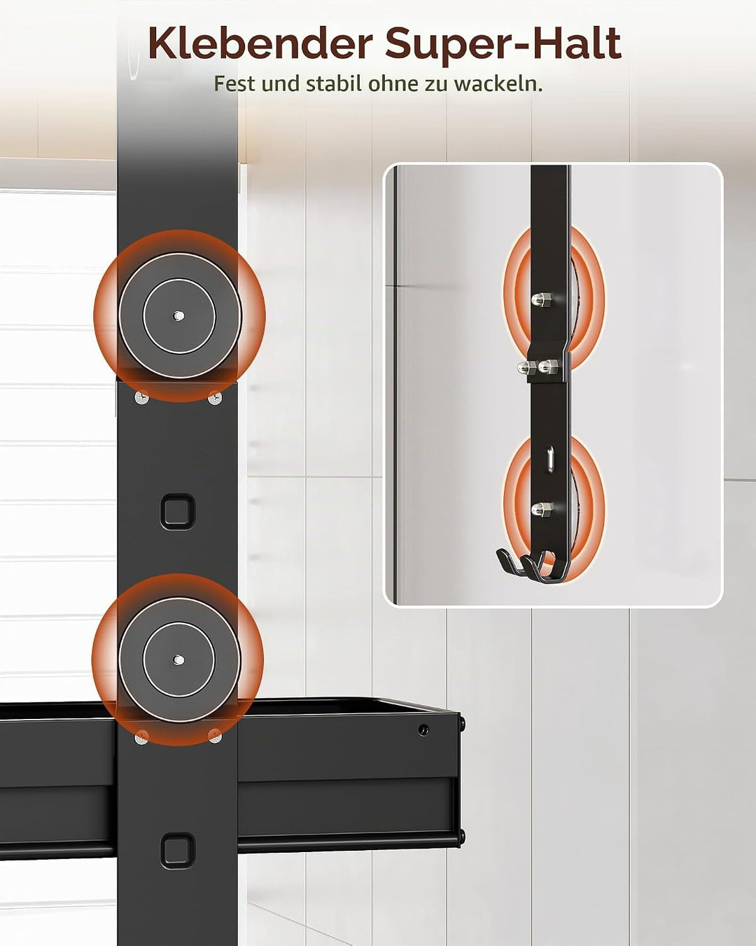 Orimade Duschablage zum Hänge Aluminium-Duschregal zum Hängen, Verstellbare Duschkorb ohne Bohren,2
