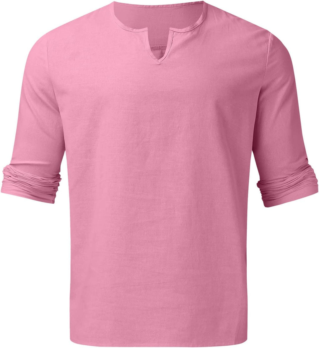 Duohropke Herren Leinenanzug Zweiteiler Sommer Freizeitanzug Leinen Hemd und Hose Männer Outfit Casu