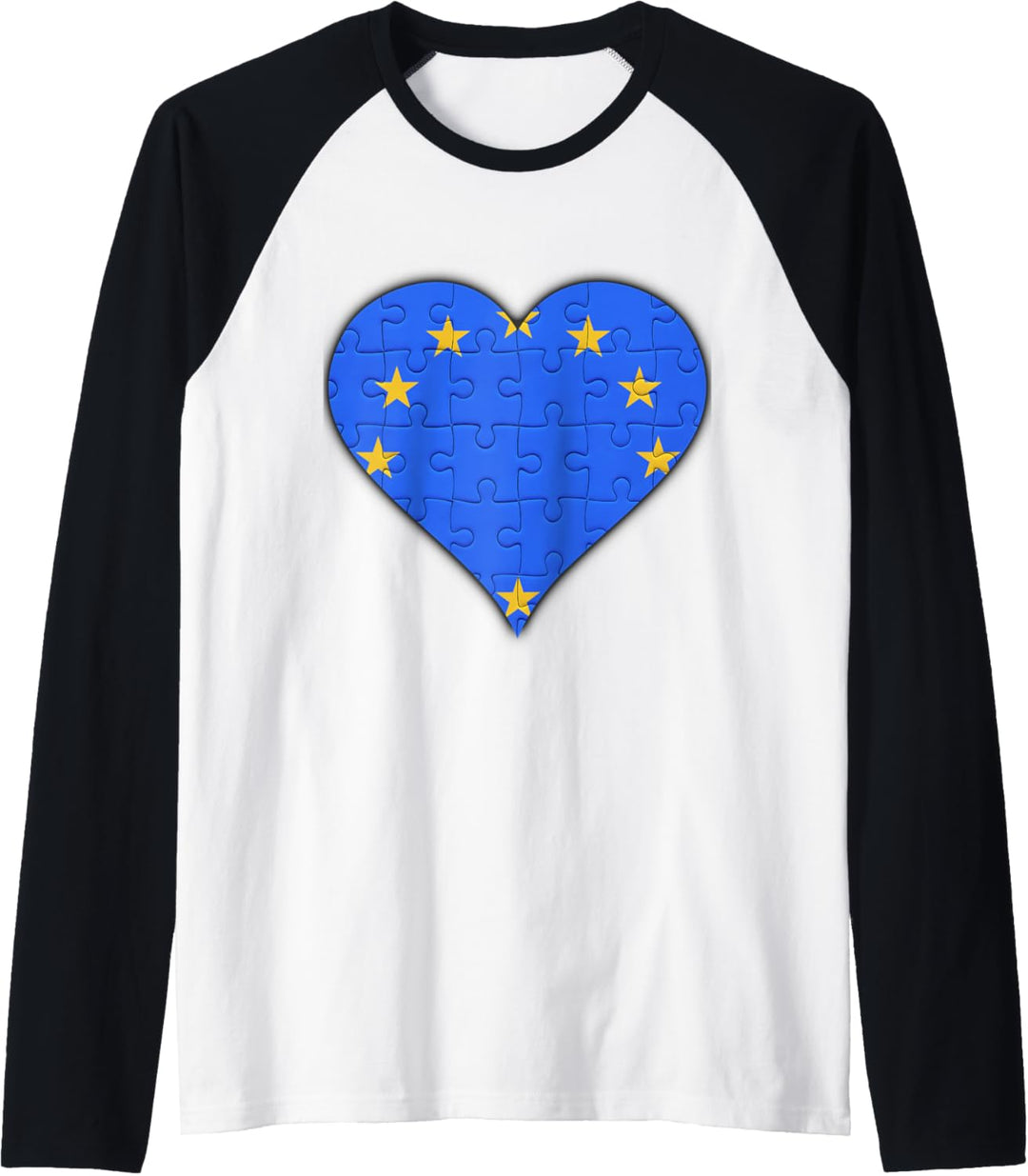 Europäische Union Europäische Union Flagge Herz Raglan