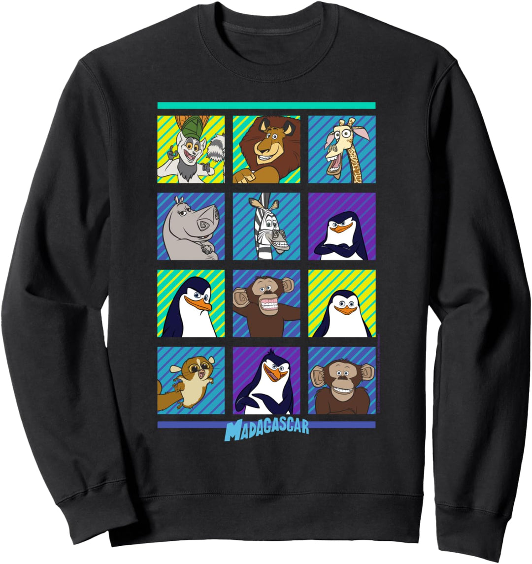 Madagascar Group Shot Bold Panels Poster Sweatshirt