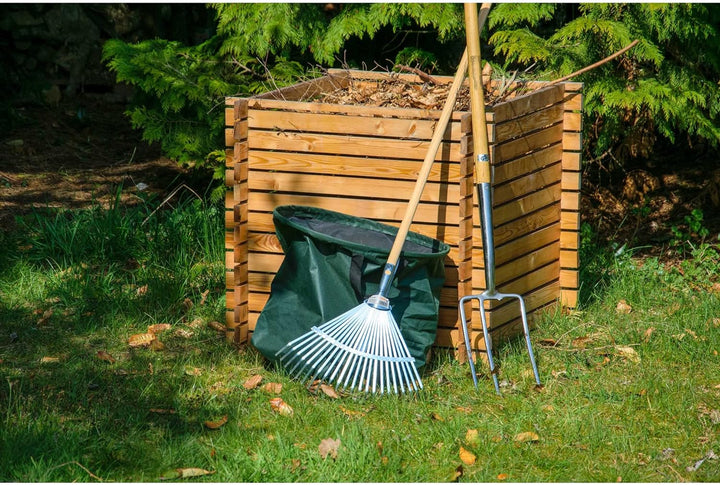 dobar 58630FSCe Quadratischer Holz-Komposter Lärchi - Kompostbehälter mit Stecksystem - witterungsbe