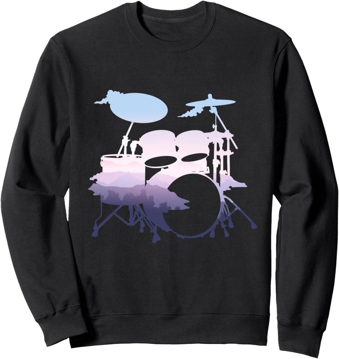 Landschaft Schlagzeug Instrument Geschenk Für Schlagzeuger Sweatshirt