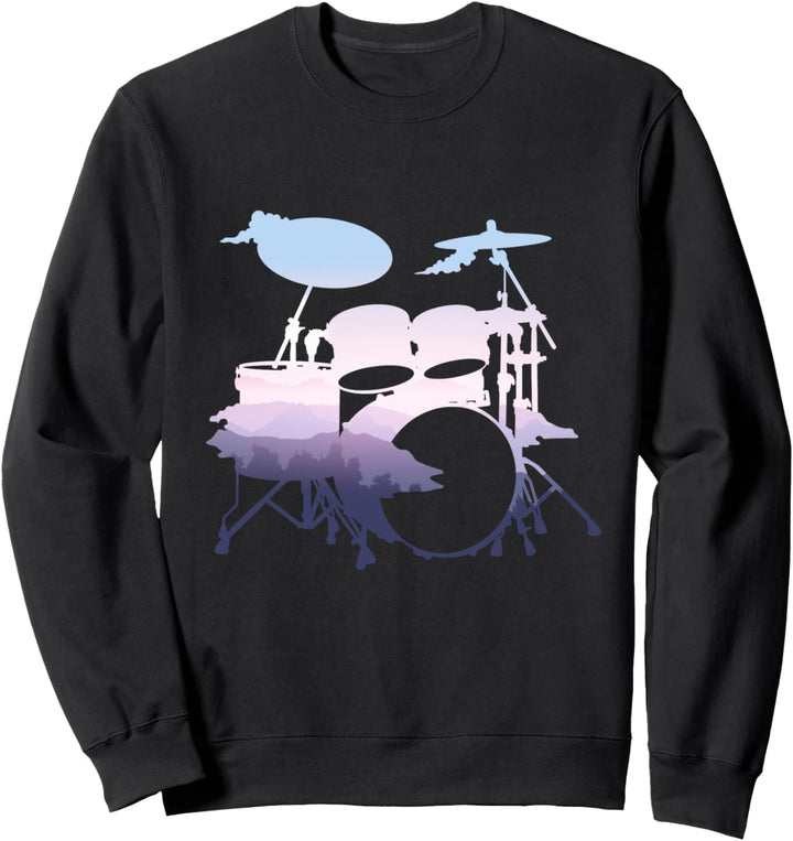 Landschaft Schlagzeug Instrument Geschenk Für Schlagzeuger Sweatshirt